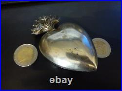 Reliquaire marial argent massif, poincon hure, intérieur vermeil, H 95mm, P22g