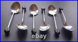 SAGLIER FRERES x6 Cuillères Argent massif poinçon Minerve café ébène caviar moka SAGLIER FRERES x6 Cuillères Argent massif poinçon Minerve café ébène caviar moka