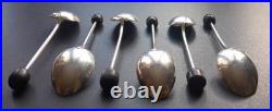 SAGLIER FRERES x6 Cuillères Argent massif poinçon Minerve café ébène caviar moka SAGLIER FRERES x6 Cuillères Argent massif poinçon Minerve café ébène caviar moka