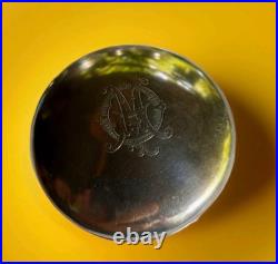 SERVICE 5 FLACONS CRISTAL ARGENT MASSIF- POINCON MINERVE- MONOGRAMME XIXeme