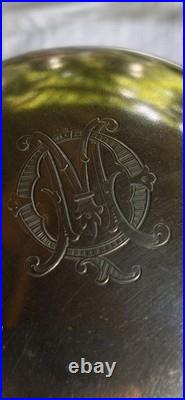 SERVICE 5 FLACONS CRISTAL ARGENT MASSIF- POINCON MINERVE- MONOGRAMME XIXeme