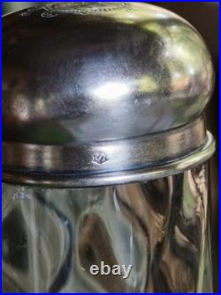 SERVICE 5 FLACONS CRISTAL ARGENT MASSIF- POINCON MINERVE- MONOGRAMME XIXeme