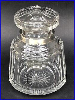 SUBLIME ancien GRAND FLACON CRISTAL BACCARAT ARGENT MASSIF poinçon MIVERVE