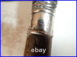 SUPERBE CANNE DE MARCHE BOIS AVEC POMMEAU EN ARGENT MASSIF 800 poinçon orfèvre