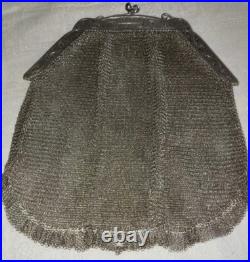 Sac de bal en argent massif 283 grammes poinçons araignée 800/1000 19e