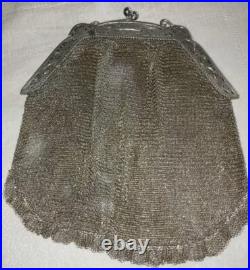 Sac de bal en argent massif 283 grammes poinçons araignée 800/1000 19e