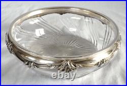 Saladier Louis XV cristal de Baccarat & argent massif poinçon Minerve Saladier Louis XV cristal de Baccarat & argent massif poinçon Minerve
