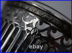 Saleron Tripode En Argent Massif Poincon 1 Er Coq Paris 1798 Et Cristal