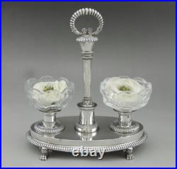Saleron double époque Restauration argent massif poinçon VIEILLARD poids 531Grs