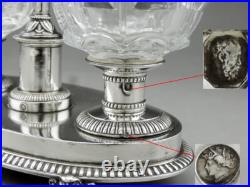 Saleron double époque Restauration argent massif poinçon VIEILLARD poids 531Grs