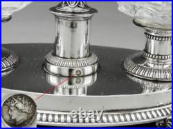 Saleron double époque Restauration argent massif poinçon VIEILLARD poids 531Grs