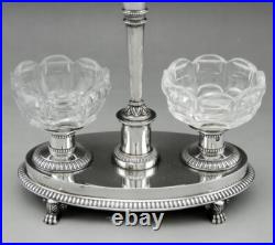 Saleron double époque Restauration argent massif poinçon VIEILLARD poids 531Grs