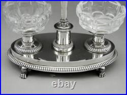 Saleron double époque Restauration argent massif poinçon VIEILLARD poids 531Grs