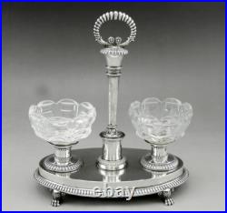 Saleron double époque Restauration argent massif poinçon VIEILLARD poids 531Grs