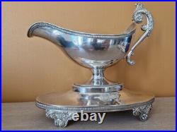 Saucière casque en argent massif orfèvre Doyen Paris poinçon Vieillard 682g