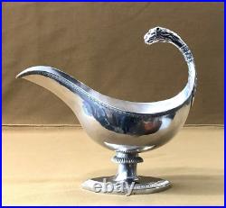 Saucière en argent massif poinçon 1er COQ époque EMPIRE 23 cm Sauce XIX minerve