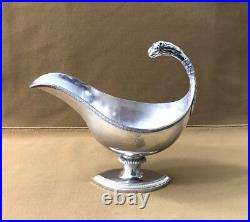 Saucière en argent massif poinçon 1er COQ époque EMPIRE 23 cm Sauce XIX minerve