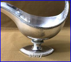Saucière en argent massif poinçon 1er COQ époque EMPIRE 23 cm Sauce XIX minerve