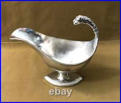 Saucière en argent massif poinçon 1er COQ époque EMPIRE 23 cm Sauce XIX minerve