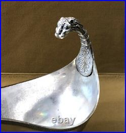 Saucière en argent massif poinçon 1er COQ époque EMPIRE 23 cm Sauce XIX minerve