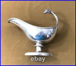 Saucière en argent massif poinçon 1er COQ époque EMPIRE 23 cm Sauce XIX minerve