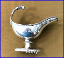 Saucière en argent massif poinçon 1er COQ époque EMPIRE 23 cm Sauce XIX minerve