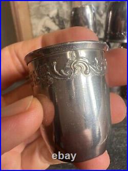 Série de 10 Gobelet & Timbale & Verre Miniature Argent Massif & Poincon Silver