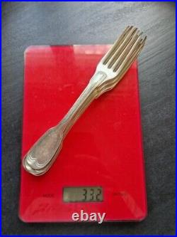 Série de 4 fourchettes en argent massif François Naudin poinçon Vieillard 332g