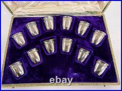 Service 12 Verres A Liqueur En Argent Massif Poincon Minerve 1 Er Titre