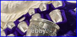 Service 12 Verres A Liqueur En Argent Massif Poincon Minerve 1 Er Titre