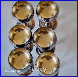 Service 6 Gobelet S. XIX. Argent 800, Intérieur en Vermeil. Poinçon Coq Français