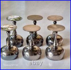 Service 6 Gobelet S. XIX. Argent 800, Intérieur en Vermeil. Poinçon Coq Français