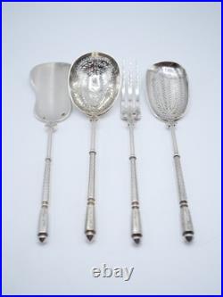 Service A Hors D Oeuvres 4 Pieces En Argent Massif Poincon Minerve 1 Er Titre