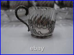 Service A Liqueur Verres Et Plateau En Argent Massif Poincon Minerve Baccarat