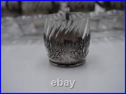 Service A Liqueur Verres Et Plateau En Argent Massif Poincon Minerve Baccarat