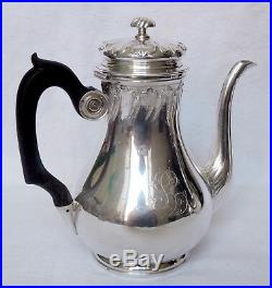Service à thé et café style Louis XV ARGENT MASSIF, par Hénin, POINCON MINERVE
