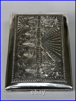 Sublime ancien ETUI A CIGARETTES en ARGENT MASSIF CAMBODGE BOUN THAN poinçon 900