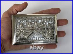 Sublime ancien ETUI A CIGARETTES en ARGENT MASSIF CAMBODGE BOUN THAN poinçon 900