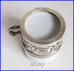 Sublimes Tasse et sous tasse égoïste en argent massif poinçon Minerve