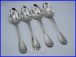 Suite 4 Cuilleres A Ragout Argent Massif Poincon Coq Paris 1809 Modele Filets