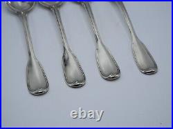 Suite 4 Cuilleres A Ragout Argent Massif Poincon Coq Paris 1809 Modele Filets