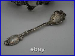 Suite De 4 Salerons En Argent Massif Poincon Minerve Decor Louis XV