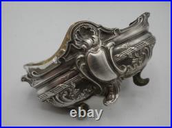 Suite De 4 Salerons En Argent Massif Poincon Minerve Decor Louis XV