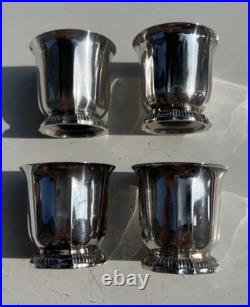 Suite De 4 Timbales A Liqueur Argent Massif Poincon Minerve 1 Er Titre