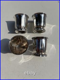 Suite De 4 Timbales A Liqueur Argent Massif Poincon Minerve 1 Er Titre