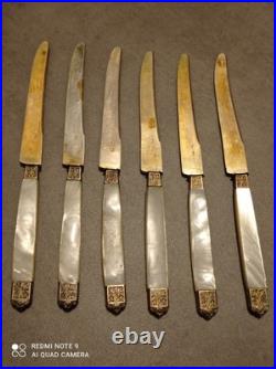 Suite De 6 Couteaux À Fruits En Argent Massif Poinçon Minerve Et Manche En Nacre Suite De 6 Couteaux À Fruits En Argent Massif Poinçon Minerve Et Manche En Nacre