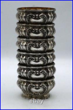 Suite De 6 Montures De Saleron Argent Massif Poincon Minerve