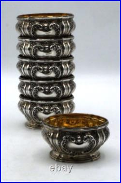 Suite De 6 Montures De Saleron Argent Massif Poincon Minerve