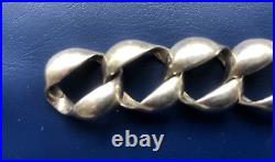 Superbe Bracelet gourmette argent massif poinçons crabes vintage