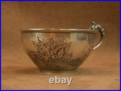 Superbe Tasse A Cafe En Argent Massif Poincon Minerve 1 Er Titre